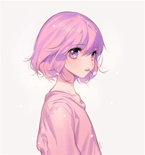 Anime Girl With Short Pink Hair Anime Chicas Anime Peinados Anime