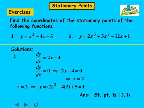 PPT - The stationary points of a curve are the points 