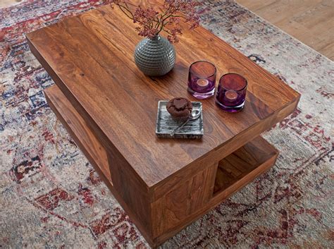 Coffee Table Mumbai Sheesham Solid Wood 90 X 60 X 40 Cm Artkomfort