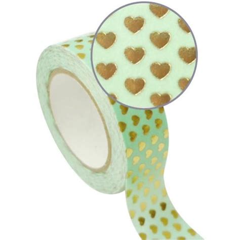 masking tape vert 1 5 cm x 10 m coeurs dorés graine créative leroy merlin