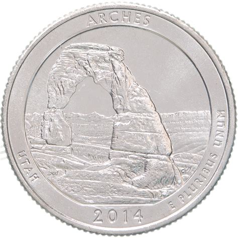 2014 S Parks Quarter Atb Arches National Park Choice Bu Cn Clad Us Coin