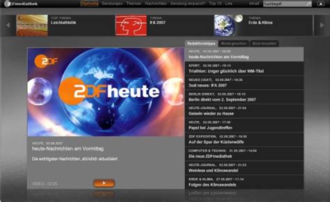 Zdf (zweites deutsches fernsehen) is one of the largest broadcasting companies in europe. ZDF-Mediathek ist online - Telemedicus