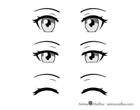 how to draw closed closing and squinted anime eyes animeoutline how to draw anime eyes anime