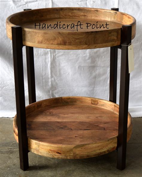 Reclaimed distressed round coffee table. Iron 2 Wooden Plate Pipe Coffee Table SMALL(Rubby Black ...