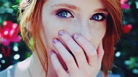 Redhead Blue Eyes Women Face Freckles Wallpapers Hd