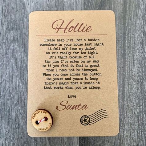 Personalised Card And Santas Lost Button Hide The Button On Christmas