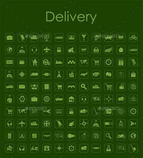 Set Of Delivery Icons By Palaudesign Graphicriver