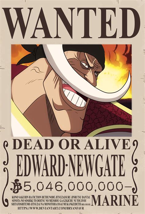 Edward Newgate Shirohige Bounty One Piece Ch957 By Bryanfavr On
