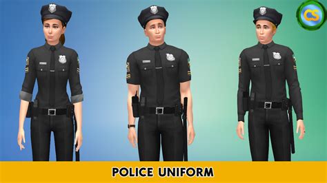 Police Officer Uniform 3 Different Styles Police Uniforms Sims 4