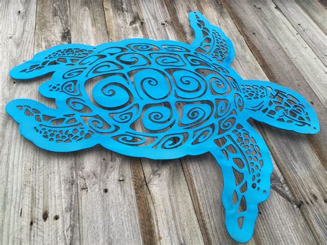 Tribal Sea Turtle Advanced Metal Art