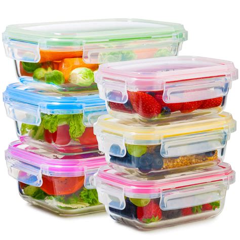 Takes any dining room or wine bar up a notch. Glass Food Storage Containers with Lids - 6 Pack, 2 Sizes ...