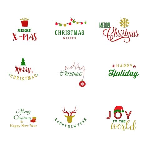 Colección De Logos De Navidad Vector Premium