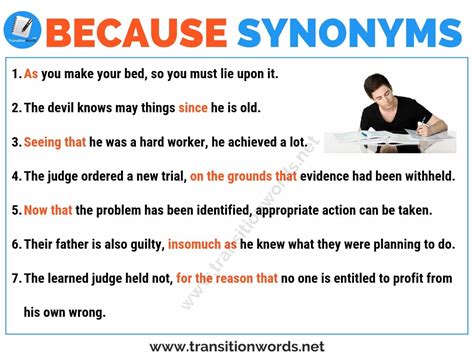 Words to Use Instead of BECAUSE: Helpful List of 23 Synonyms for ...
