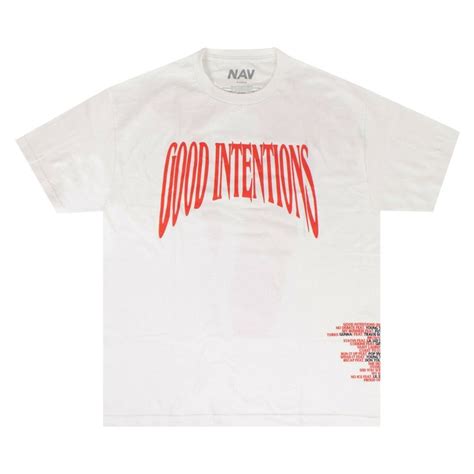 Buy Vlone X Nav Good Intentions T Shirt White 1020 100000103xngit