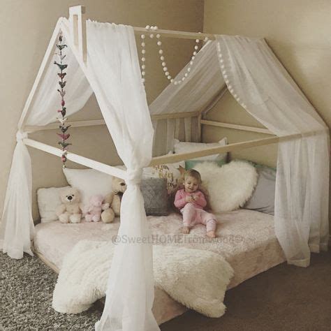 The toddler bed has a maximum limit and sometimes, parents simply stick it out with the toddler bed up to the maximum age or height and weight range. Montessori toddler beds Frame bed House bed house Wood ...