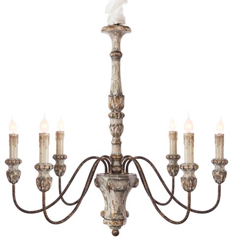 Catania 6 Light Vintage Style French Country Wooden Chandelier