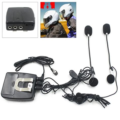 black universal headset helmet 2 way intercom communication system interphone 3 5mm plug with