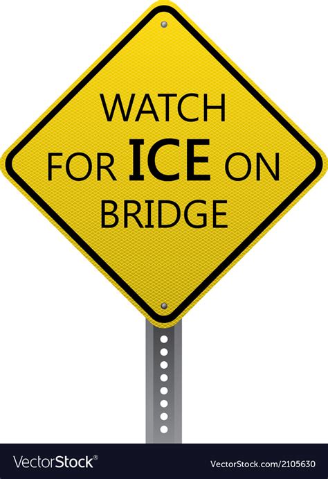 Watch For Ice On Bridge Sign Royalty Free Vector Image