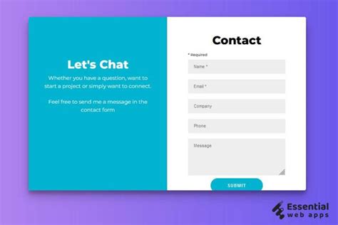 10 Html And Css Contact Form Latest Collection Essential Web Apps