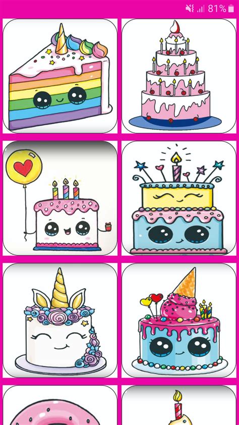 How To Draw Sweet Cakes Draw Cute Cake For Kids Appstore