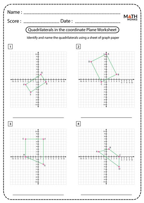 Quadrilaterals In Coordinate Plane Worksheets Math Monks