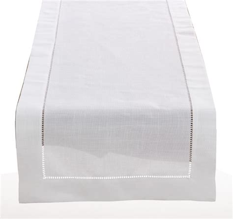 100 Pure Linen White Linen Hemstitched Table Runner 16 X 72