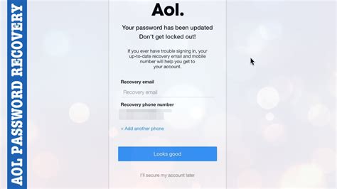 How To Resetrecover Forgotten Aol Mail Account Password Youtube