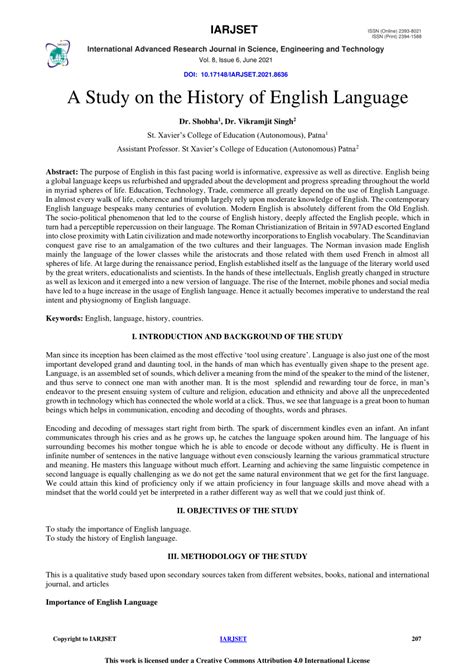 Pdf A Study On The History Of English Language
