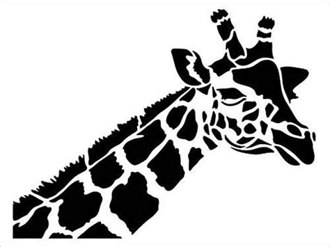 Giraffe Portrait Stencil By Studior12 Diy Zoo Animals Etsy Tree
