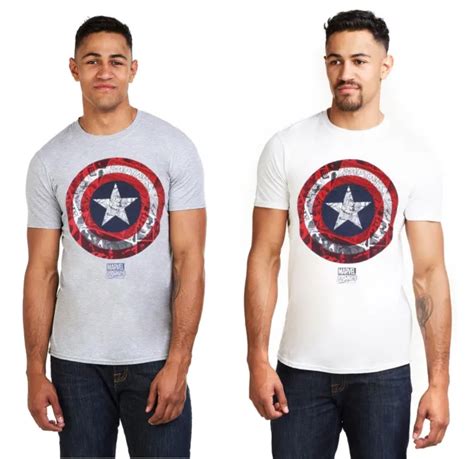 Marvel Mens T Shirt Captain America Comic Shield S Xl Official