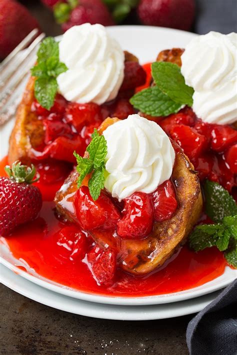 Angel Food Cake French Toast With Fresh Strawberry Syrup Cooking Classy