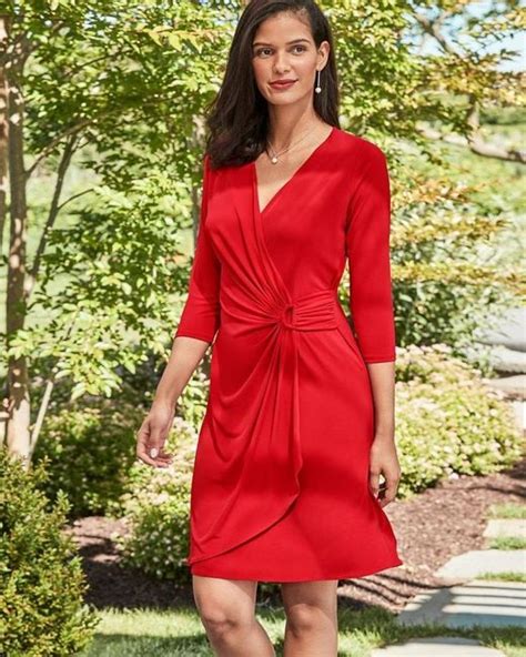 Tommy Bahama Synthetic Clara Carmela 3 4 Sleeve Faux Wrap Dress In Red