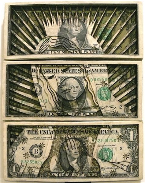 Laser Cut Dollar Bill Art