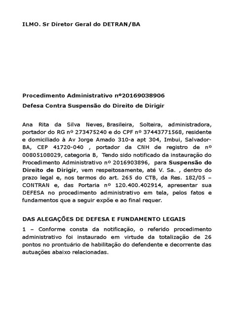 Modelo Recurso Suspensão Multa Tráfego Justiça