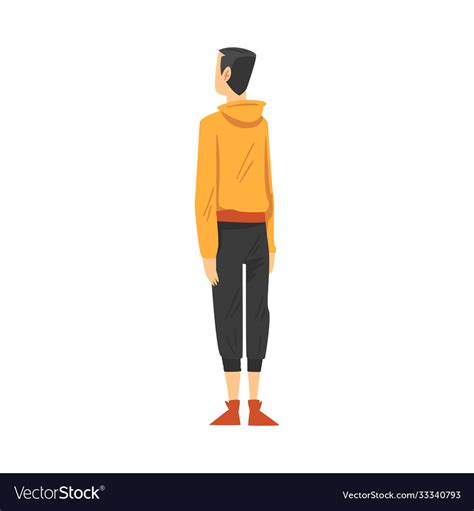 Back View Boy Teenager Viewed From Behind Vector Image
