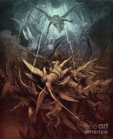 Paradise Lost Fall Of The Rebel Angels Art Print By Gustave Dore