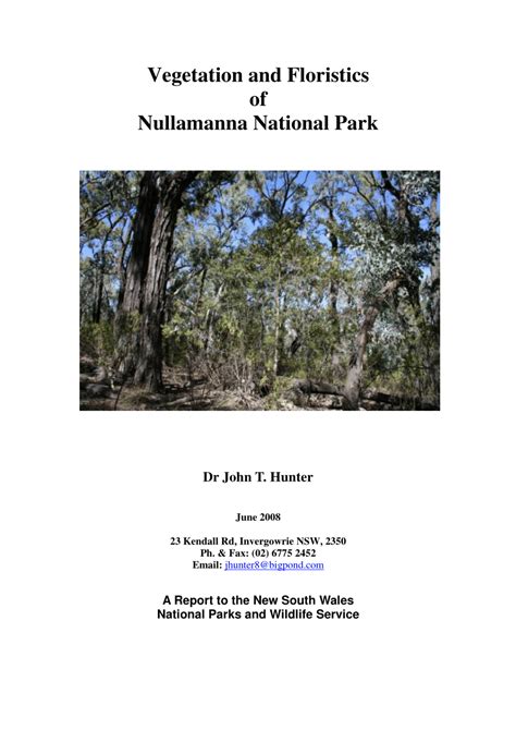 It contains data on vegetation from 114 countries and from all climate zones on earth. (PDF) Vegetation and flora of Nullamanna Nature Reserve