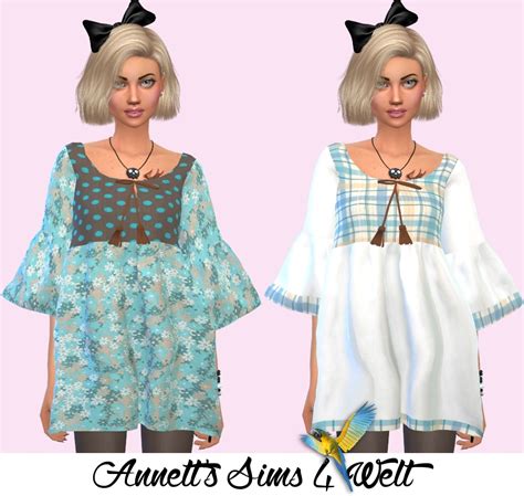 Sims 4 Ccs The Best Marigolds Tassel Blouse Recolors By Annett85