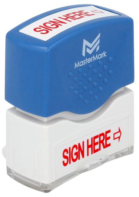 Sign Here Stamp Mastermark Premium Pre Inked Office Stamp