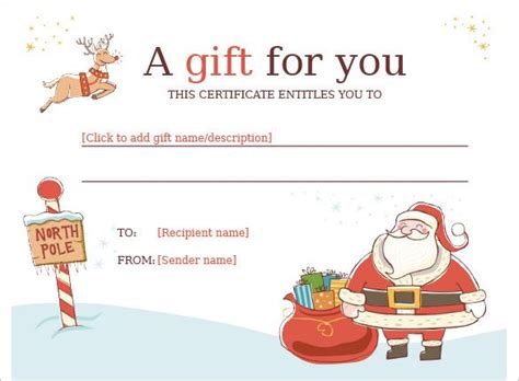 The holiday gift certificate 1 gets purple background with a small picture of snowman in the left, makes it suitable for winter holiday such as christmas. 20+ Christmas Gift Certificate Templates - Word, PDF, PSD ...