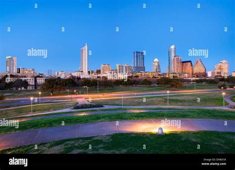 Austin Skyline At Dusk Stock Photo Alamy