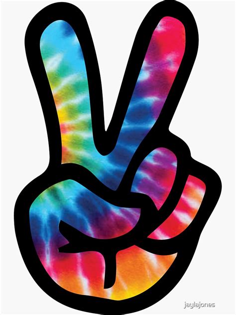 Tie Dye Peace Sign Sticker For Sale By Jaylajones Redbubble
