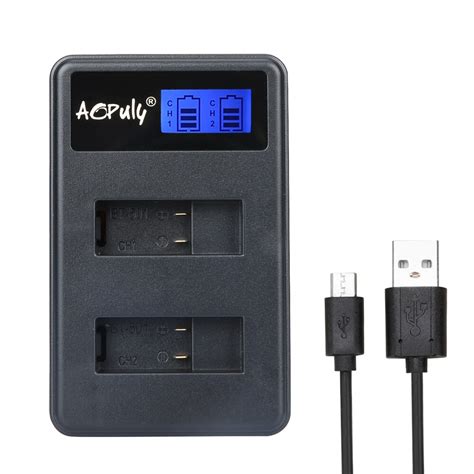 Aopuly Gopro 5 Battery Charger Lcd Dual Usb Charger For Gopro Hero5 4k