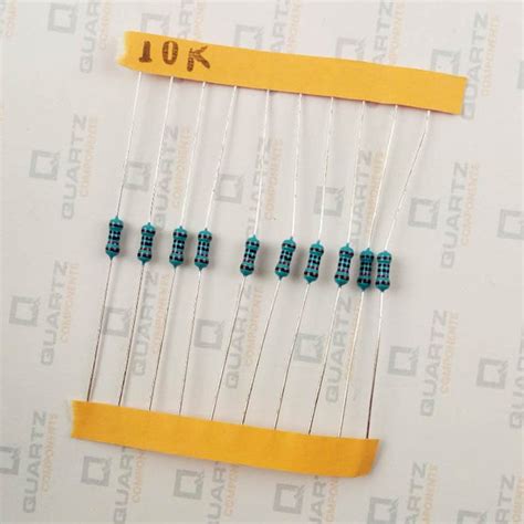 10k Ohm 14 Watt Resistor With 1 Tolerance Pack Of 10