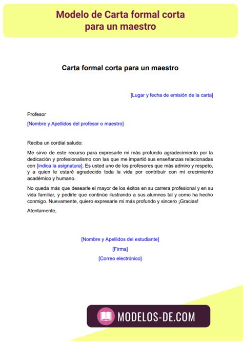 Ejemplo De Carta Formal Para Un Maestro Opciones De Ejemplo Images