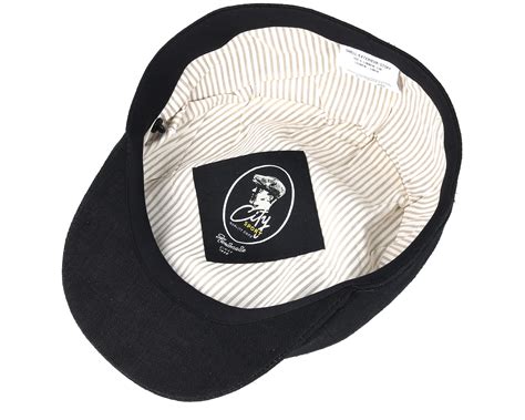 Sixpence Stripe Black Flat Cap City Sport Caps
