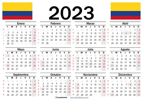 Calendario Colombia Festivos