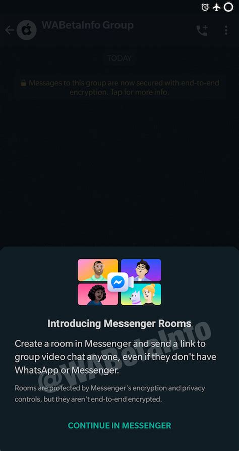 Latest Whatsapp Beta Gets Messenger Rooms Integration