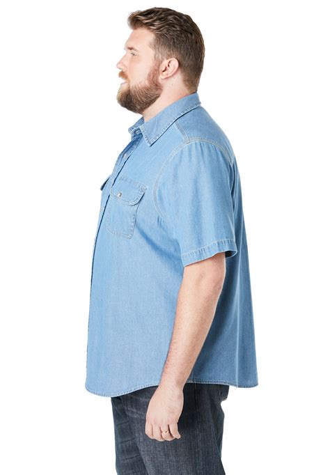 Boulder Creek By Kingsize Mens Big And Tall Short Sleeve Denim And Twill