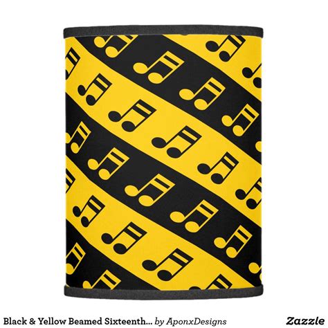 Black And Yellow Beamed Sixteenth Notes Pattern Music Teacher Ts